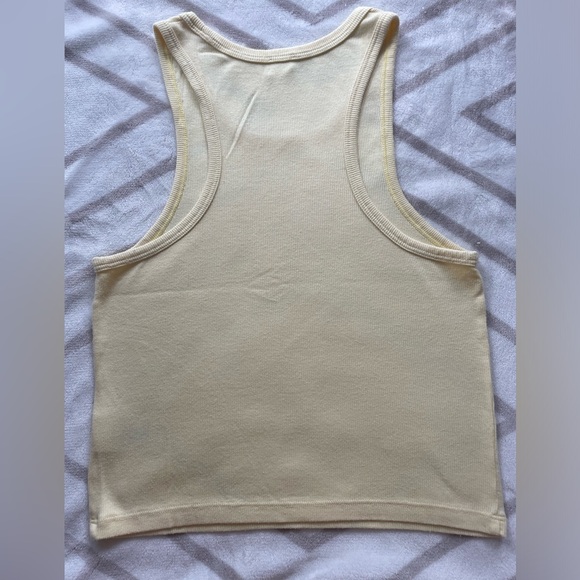 EUC, Wilfred Free Women’s Scoopneck Racerback Baby Yellow Crop Tank Top Size XS - Picture 9 of 9